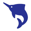 A blue fish is shown in this image.